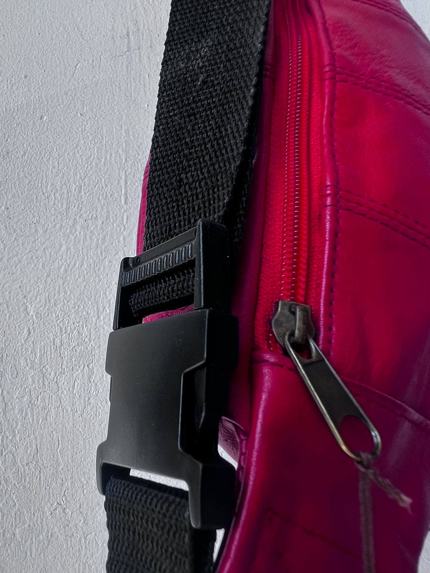 Vintage Ruby Leather Fanny Pack