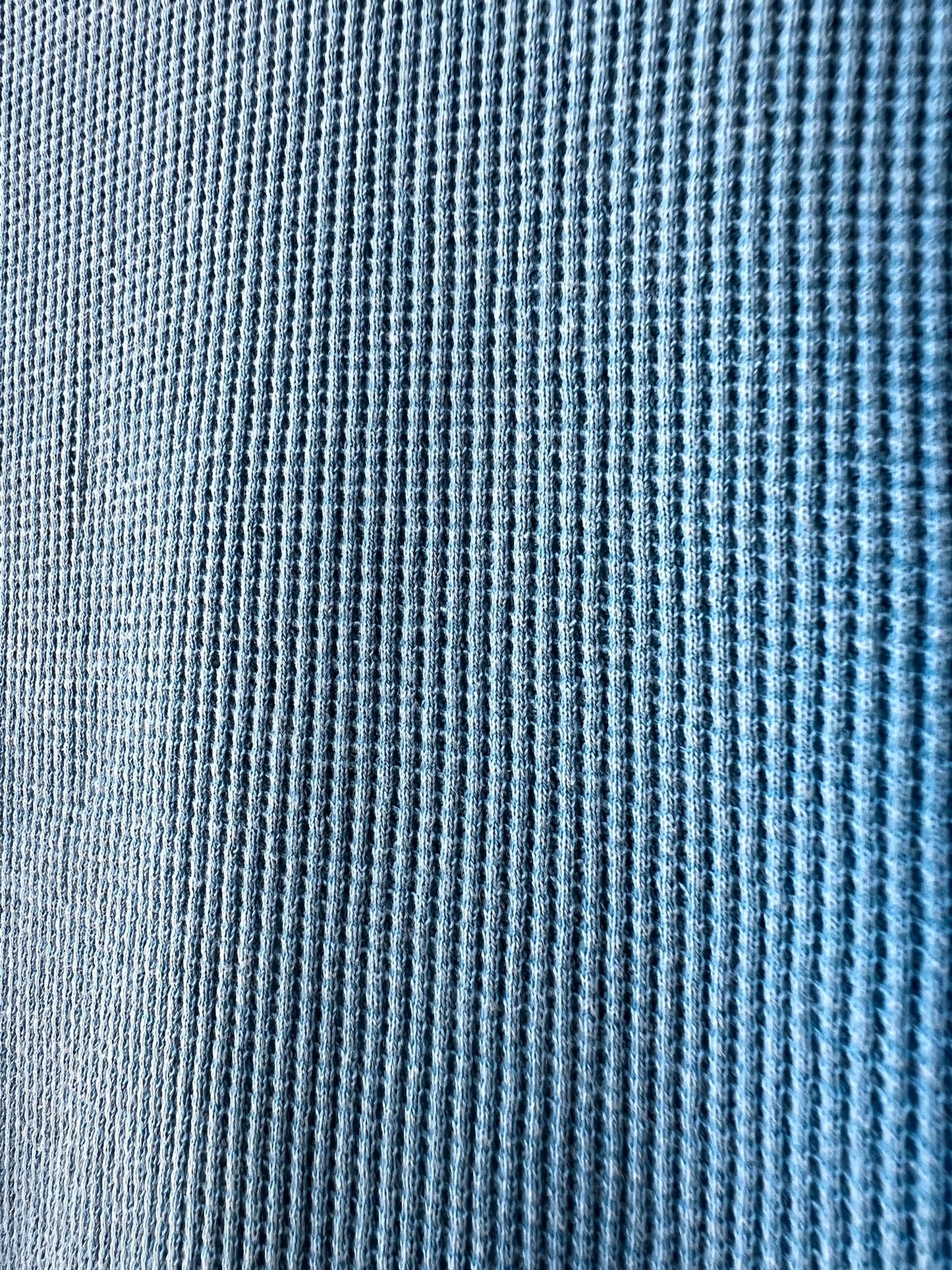 Vintage Aqua Waffle Knit Henley