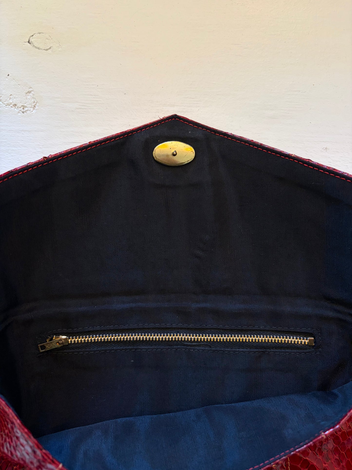 Vintage Cherry Crocodile Clutch