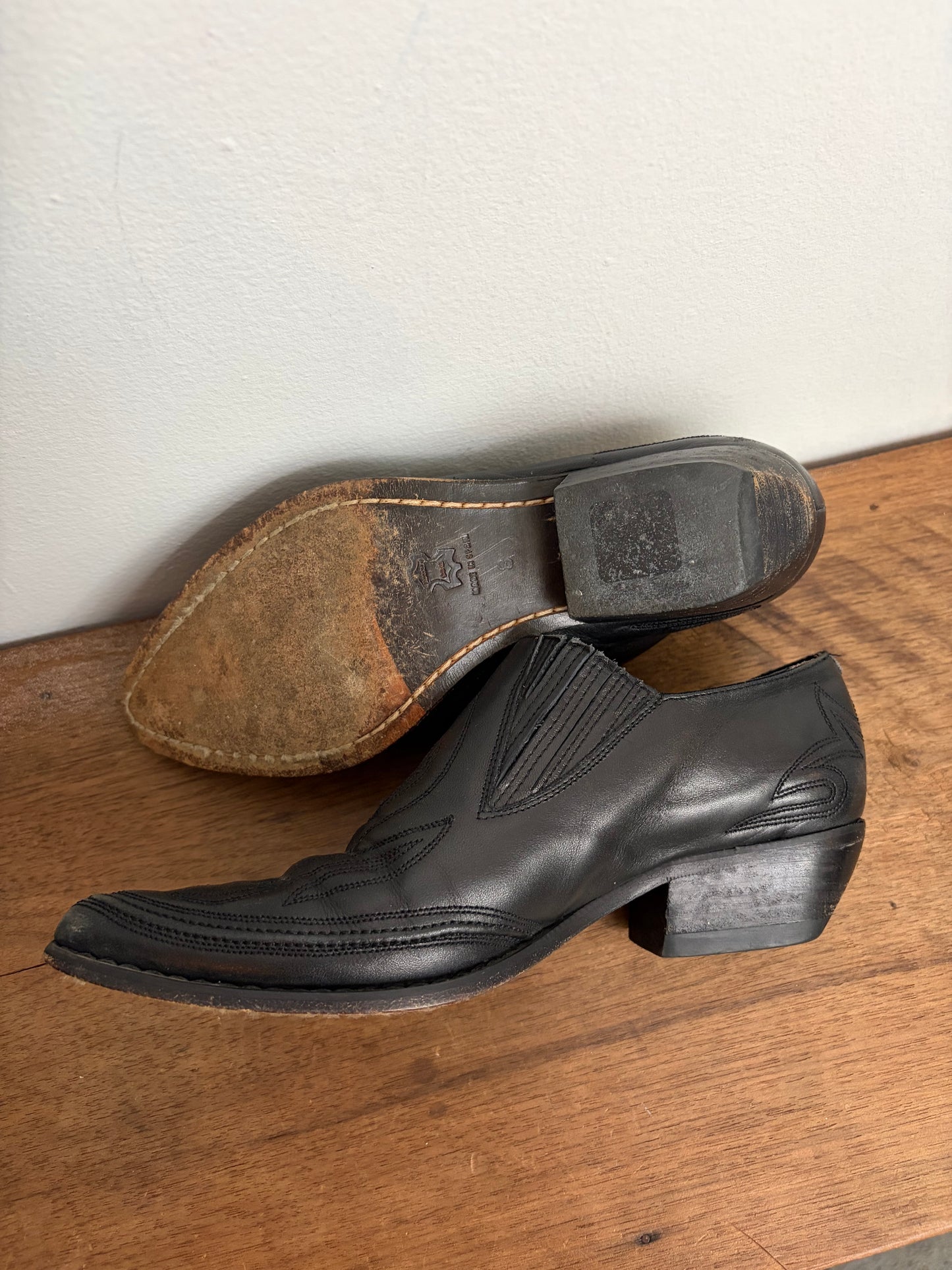 Vintage Guess Leather Cowboy Slip-Ons