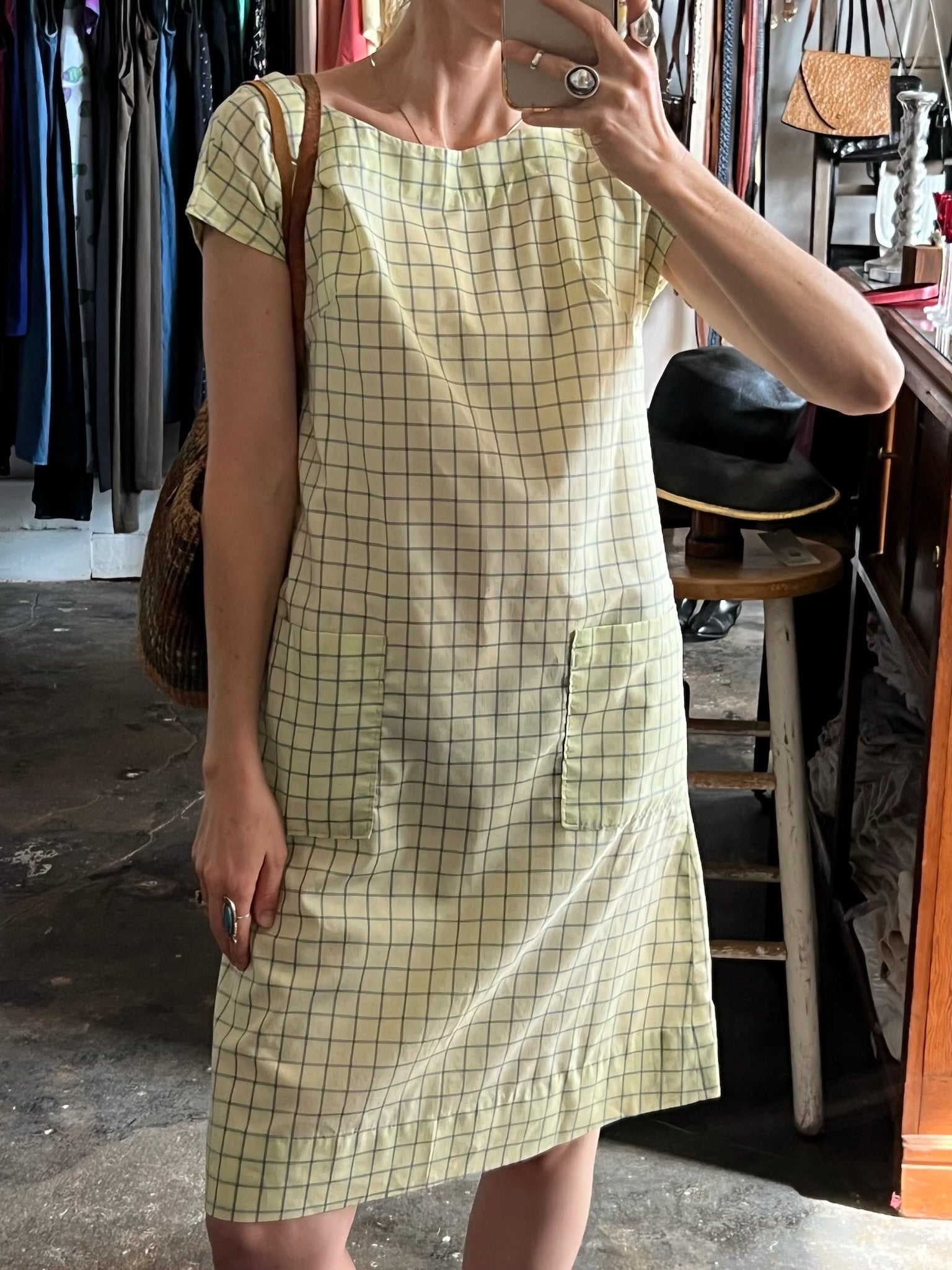 Vintage Plaid Shift Dress