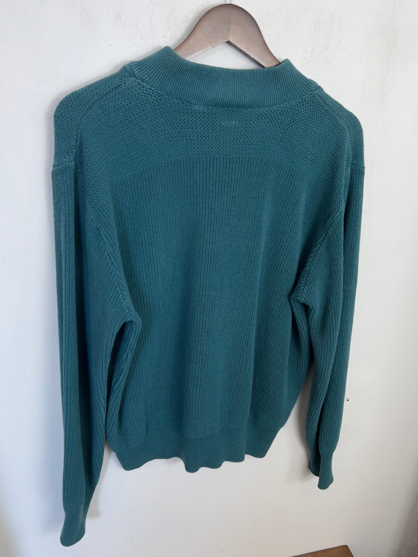 Vintage Seafoam Knit Henley Sweater