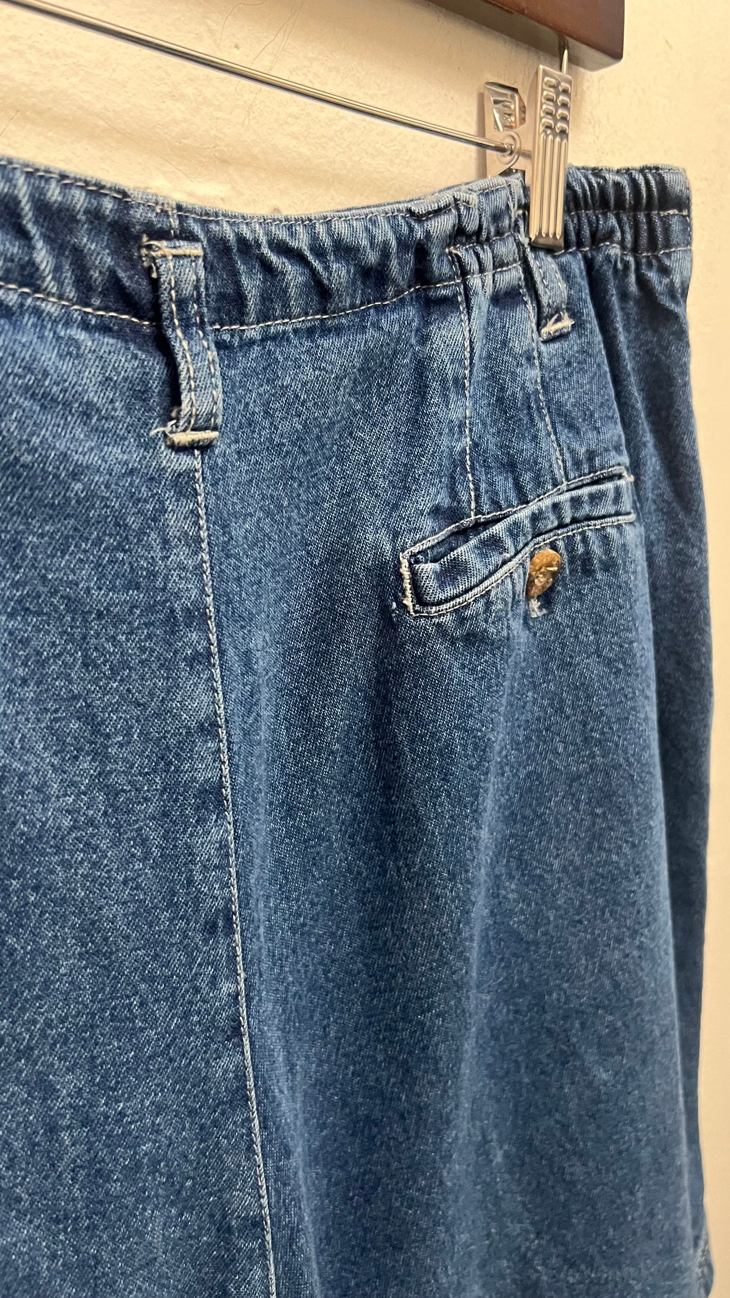 Vintage Pleated Denim Short