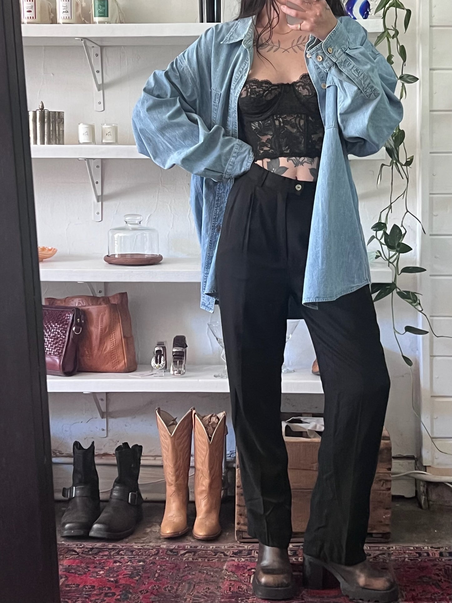 Vintage Faded Denim Button Up