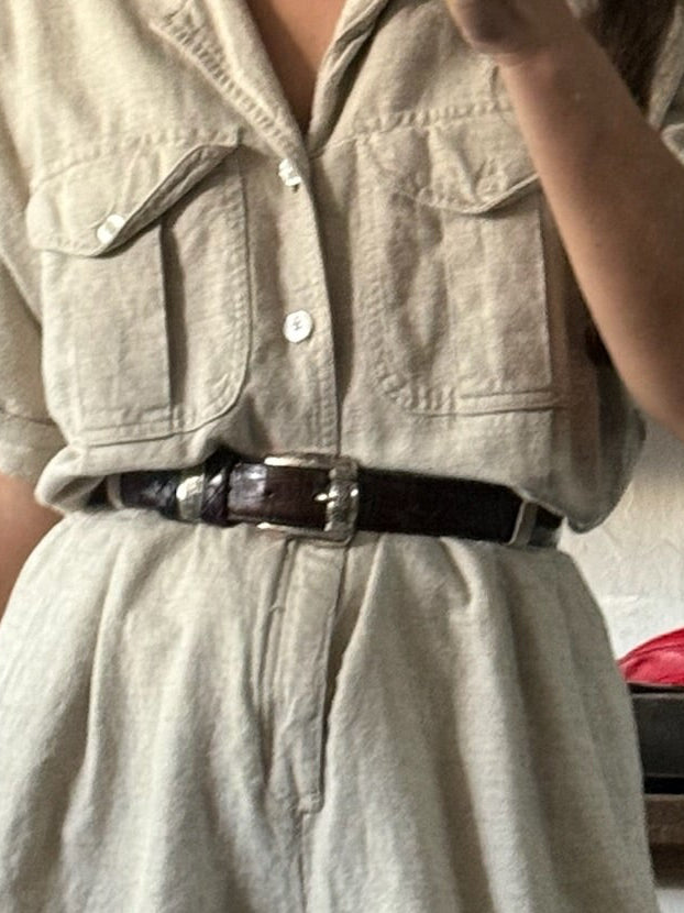 Vintage Embossed Leather Belt