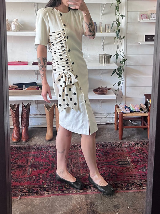 Vintage Polka Dot Accent Dress