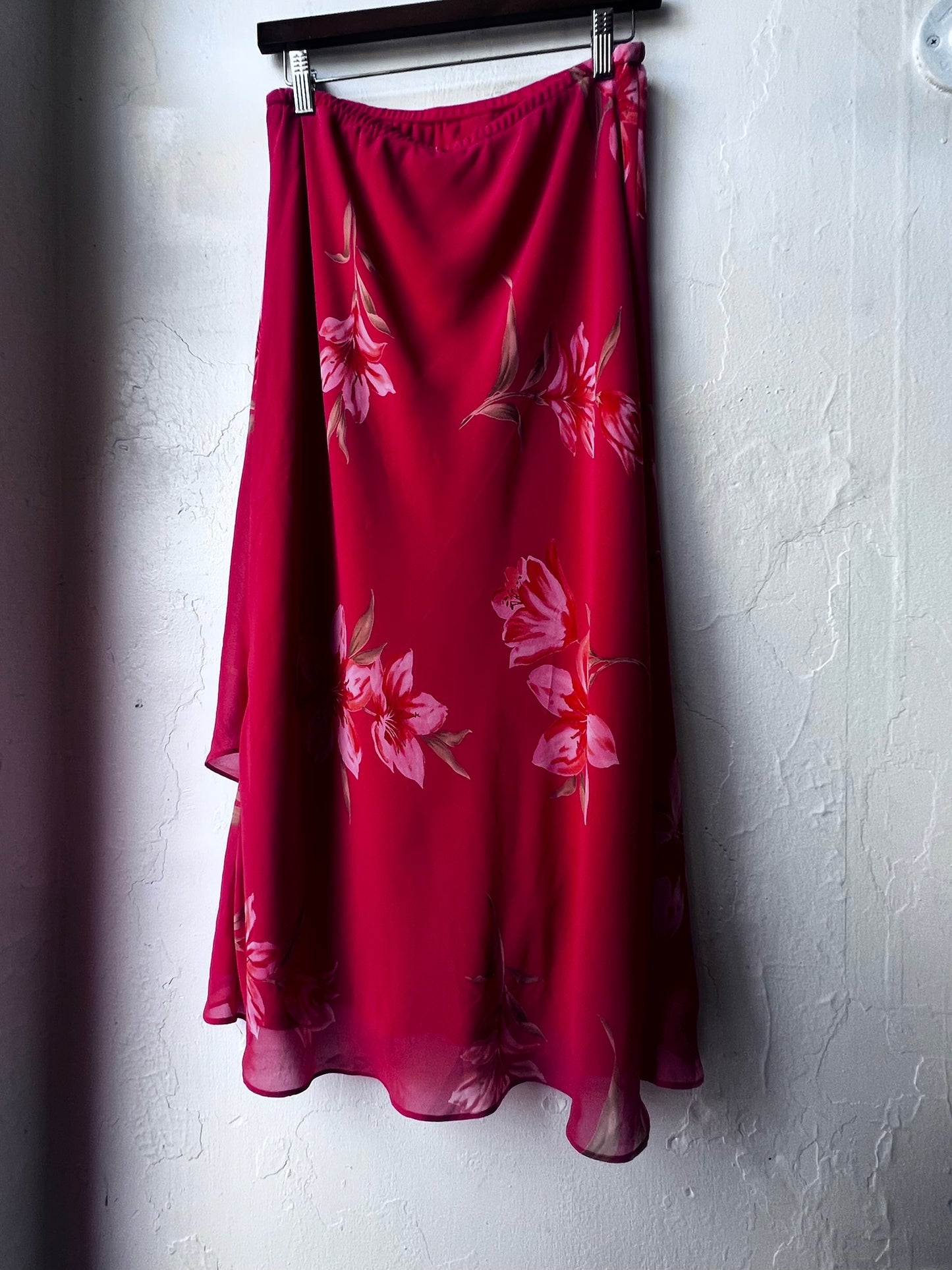 Vintage Chiffon Floral Layered Skirt