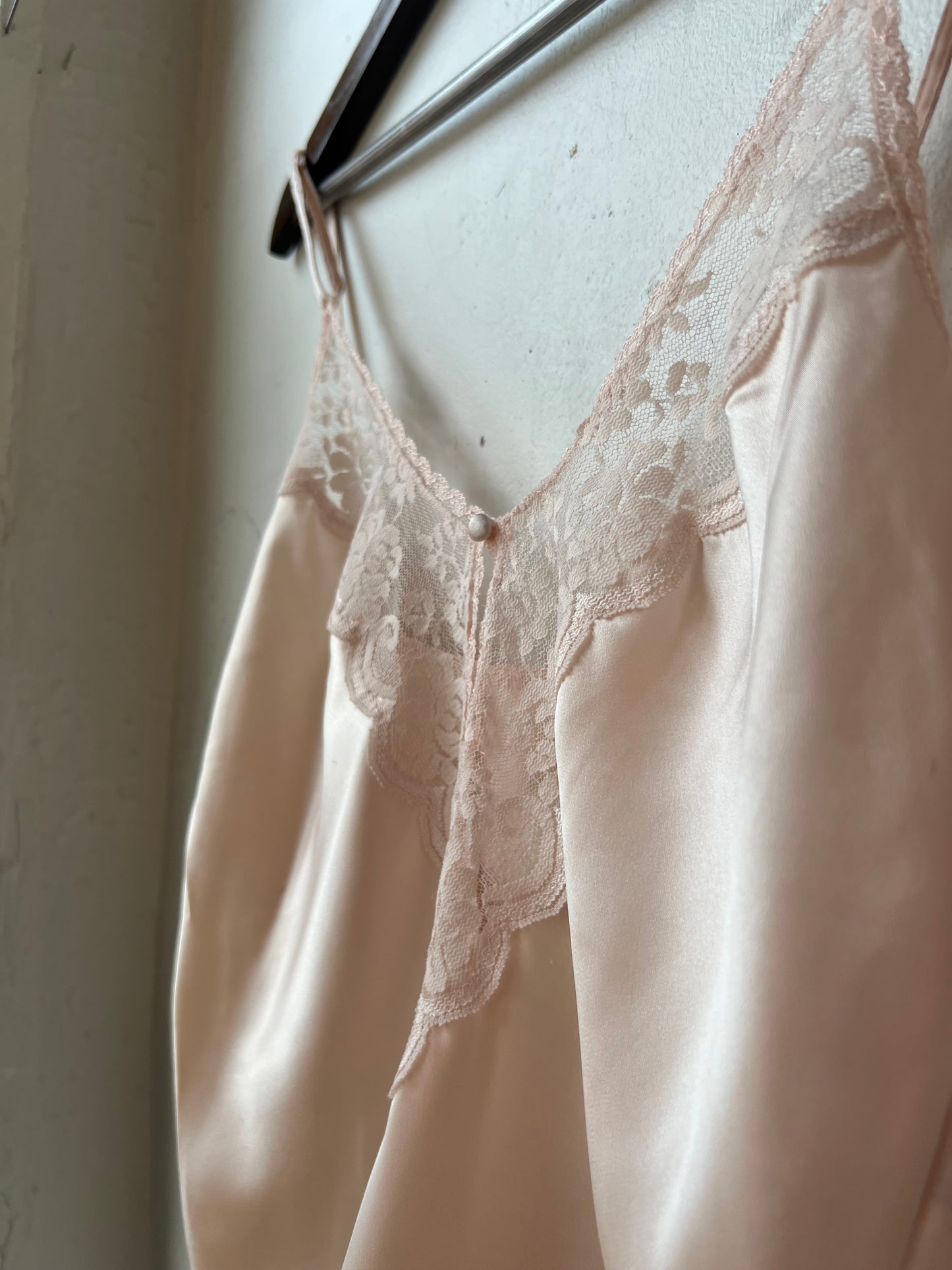 Vintage Blush & Lace Silk Camisole