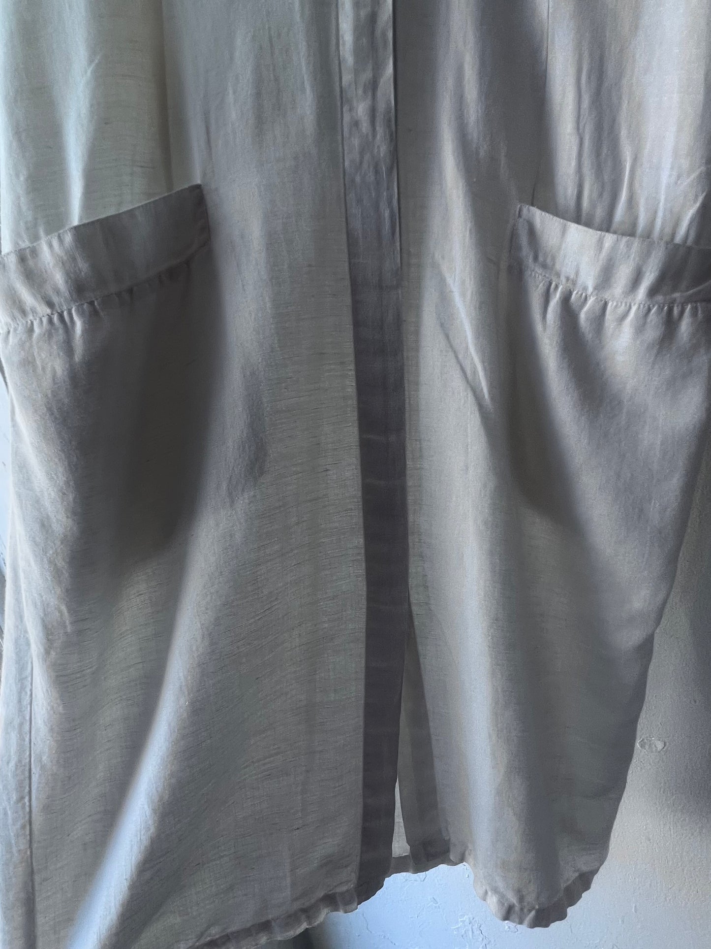 Vintage Bone Linen Shirt Dress