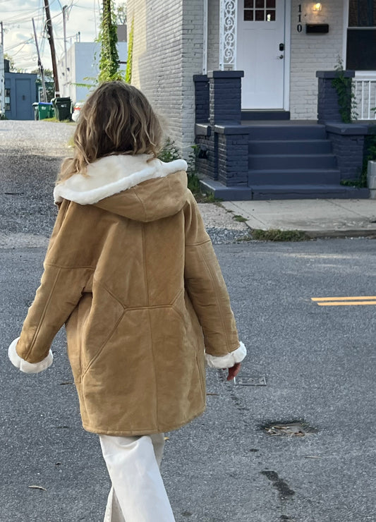 Vintage Suede Oversized Coat