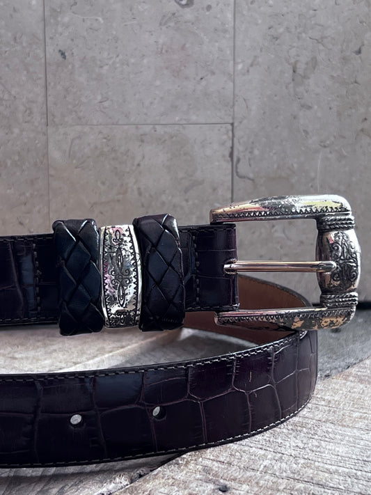 Vintage Embossed Leather Belt