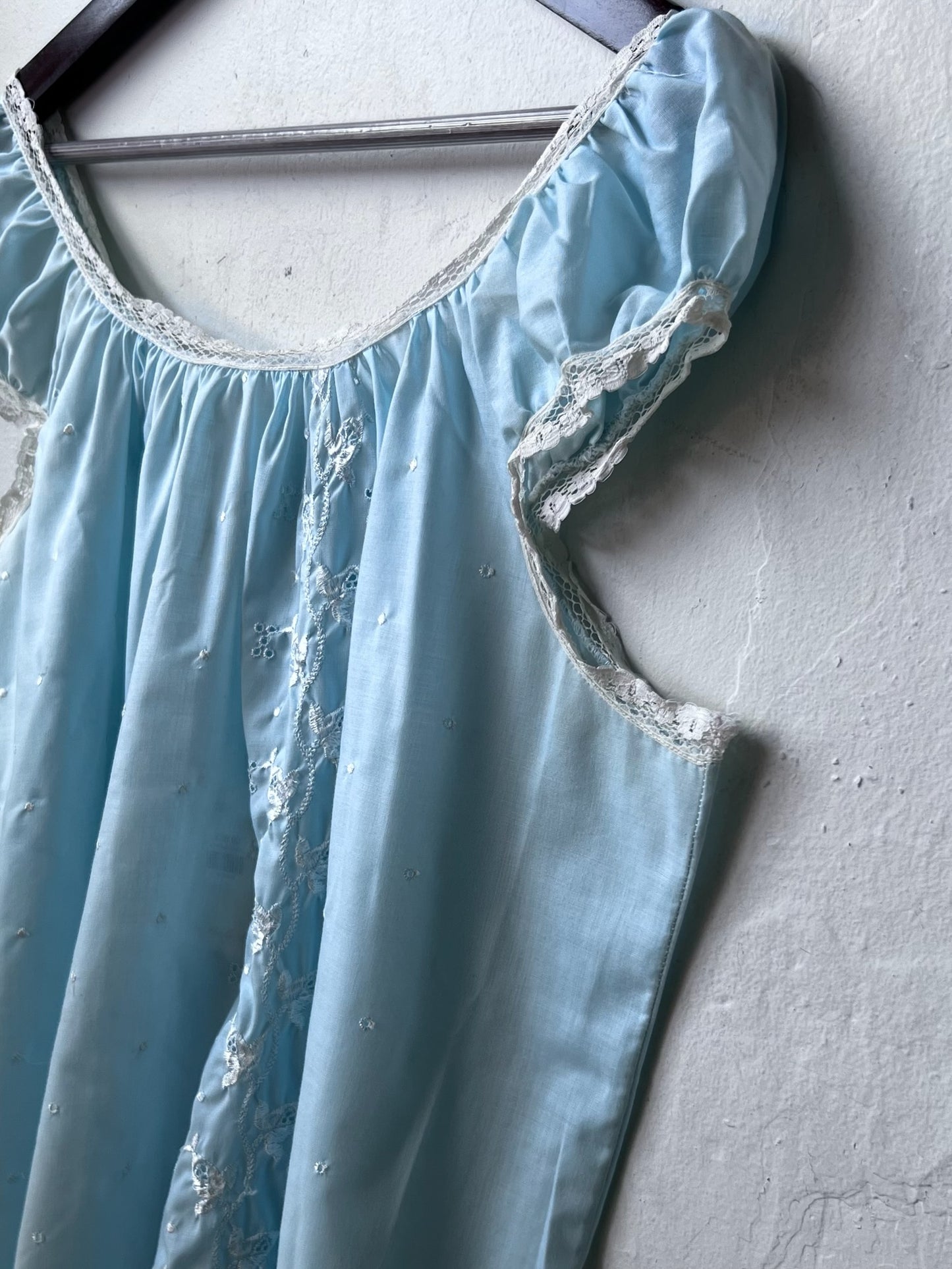 Vintage Baby Blue Eyelet Blouse