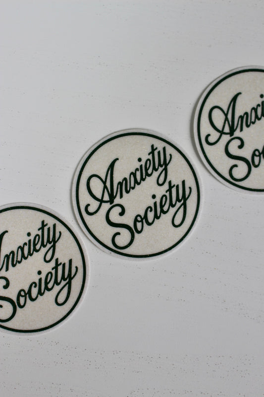 Anxiety Society Waterproof Sparkle Sticker