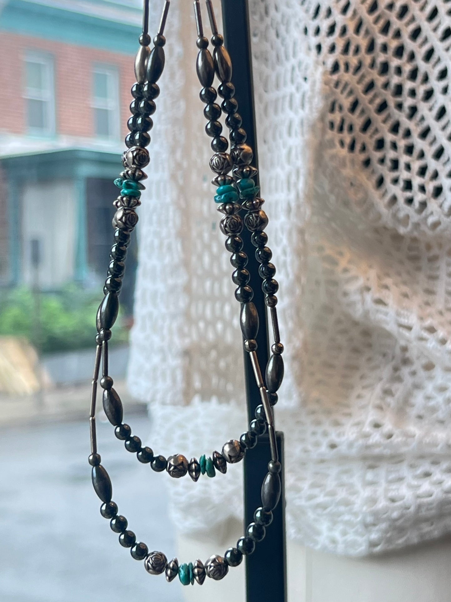 Vintage Layered Turquoise & Silver Necklace