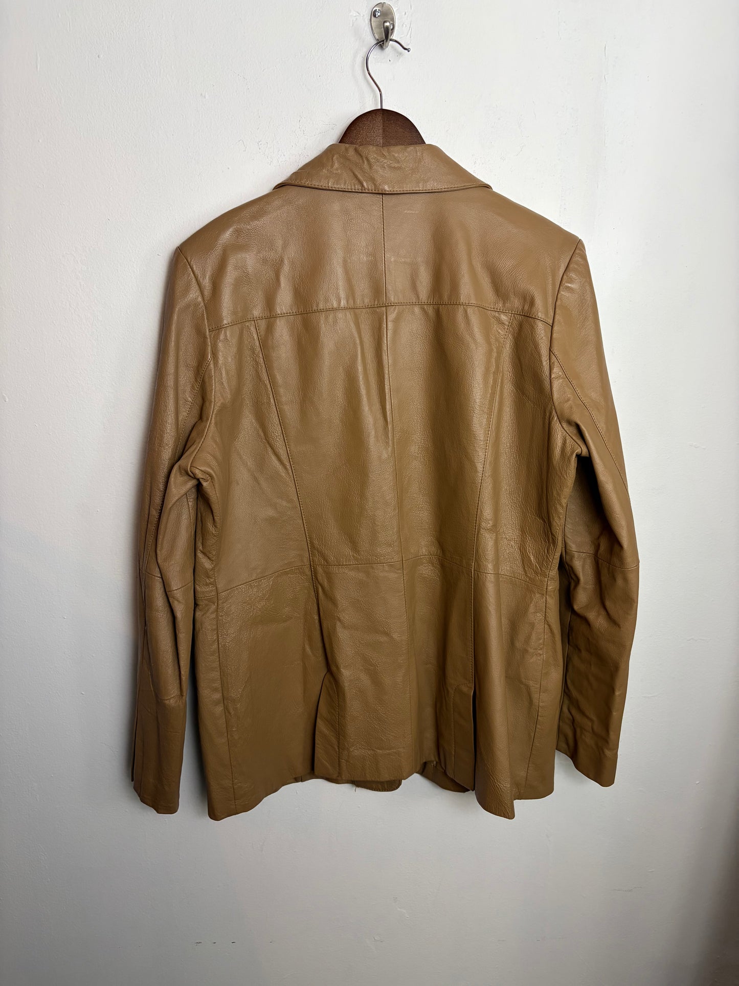 Vintage Taupe Leather Jacket