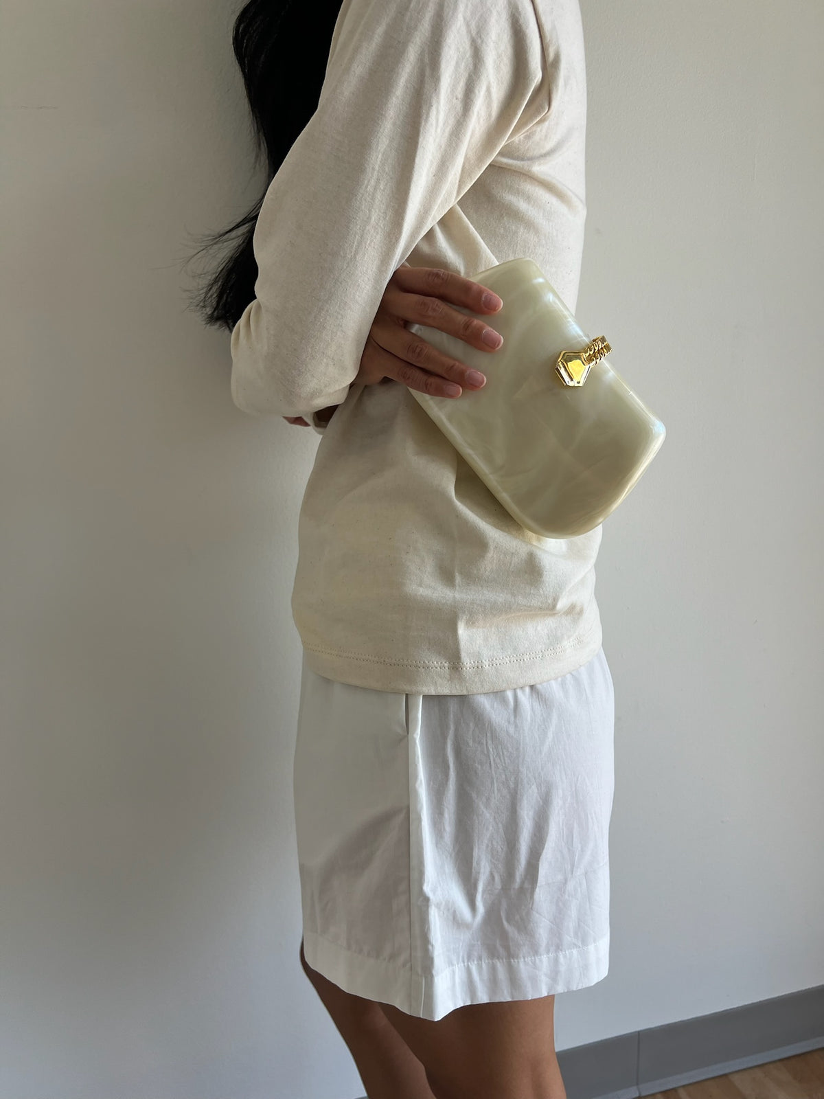 Vintage Pearlescent Lucite Clutch