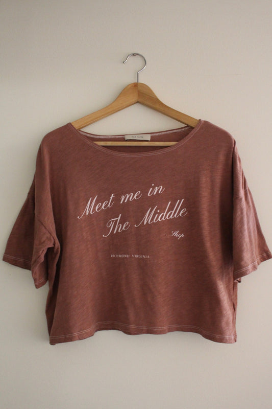 "Meet me in The Middle" Cropped Jersey Tee