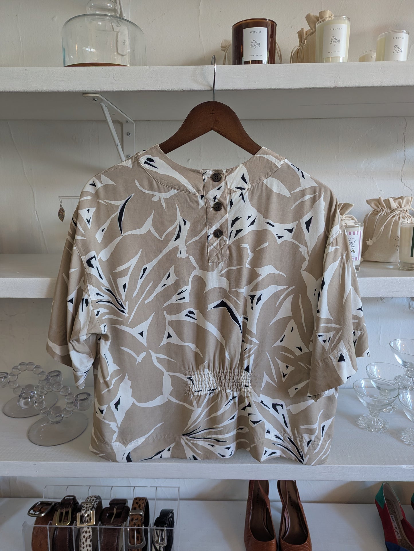 Vintage Floral Crop Shirt