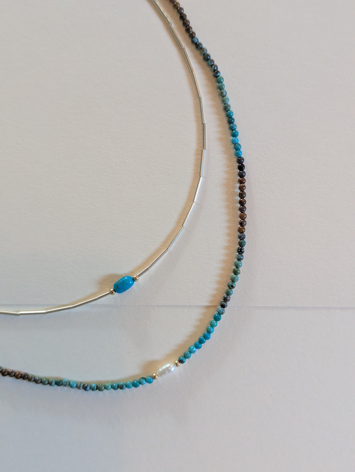 Silver and Turquoise Choker Necklace by giantlion