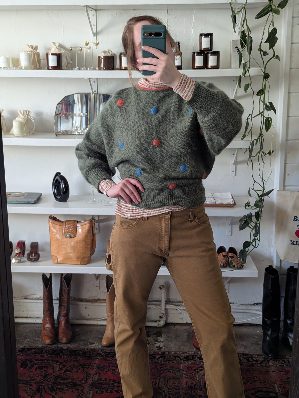 Vintage Italian-Made Polka Dot Sweater