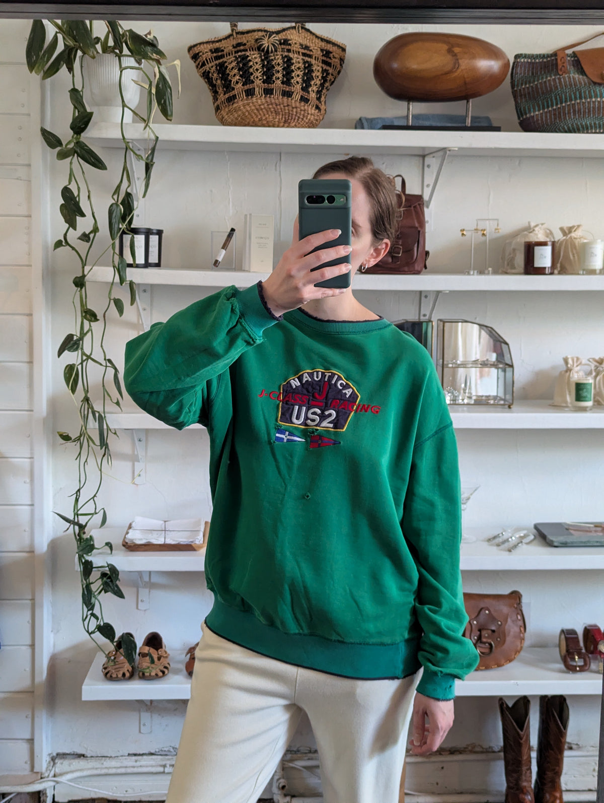 Favorite Vintage Distressed Nautica Embroidered Sweatshirt