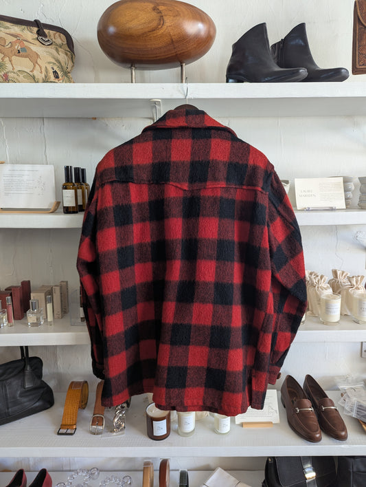 Vintage Drybak Buffalo Plaid Brushed Wool Flannel Hunting Coat