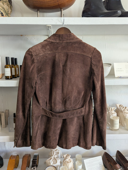 Vintage Cocoa Suede Blazer Jacket