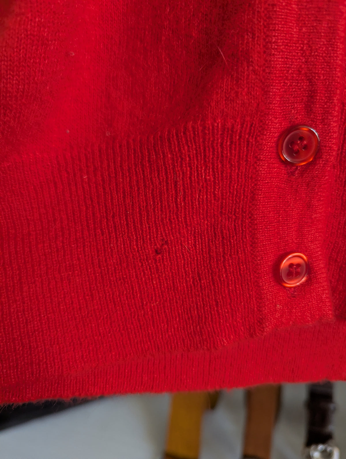 Vintage Scarlet Lambswool Cardigan