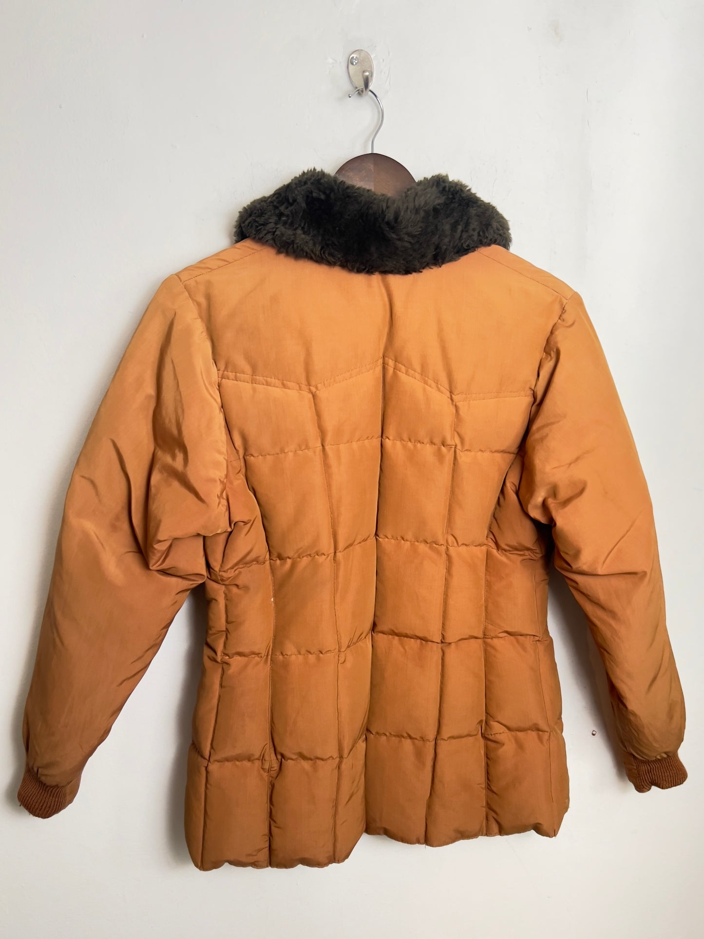 Vintage Neutral Bronze Mid-Length Goose down Top Coat