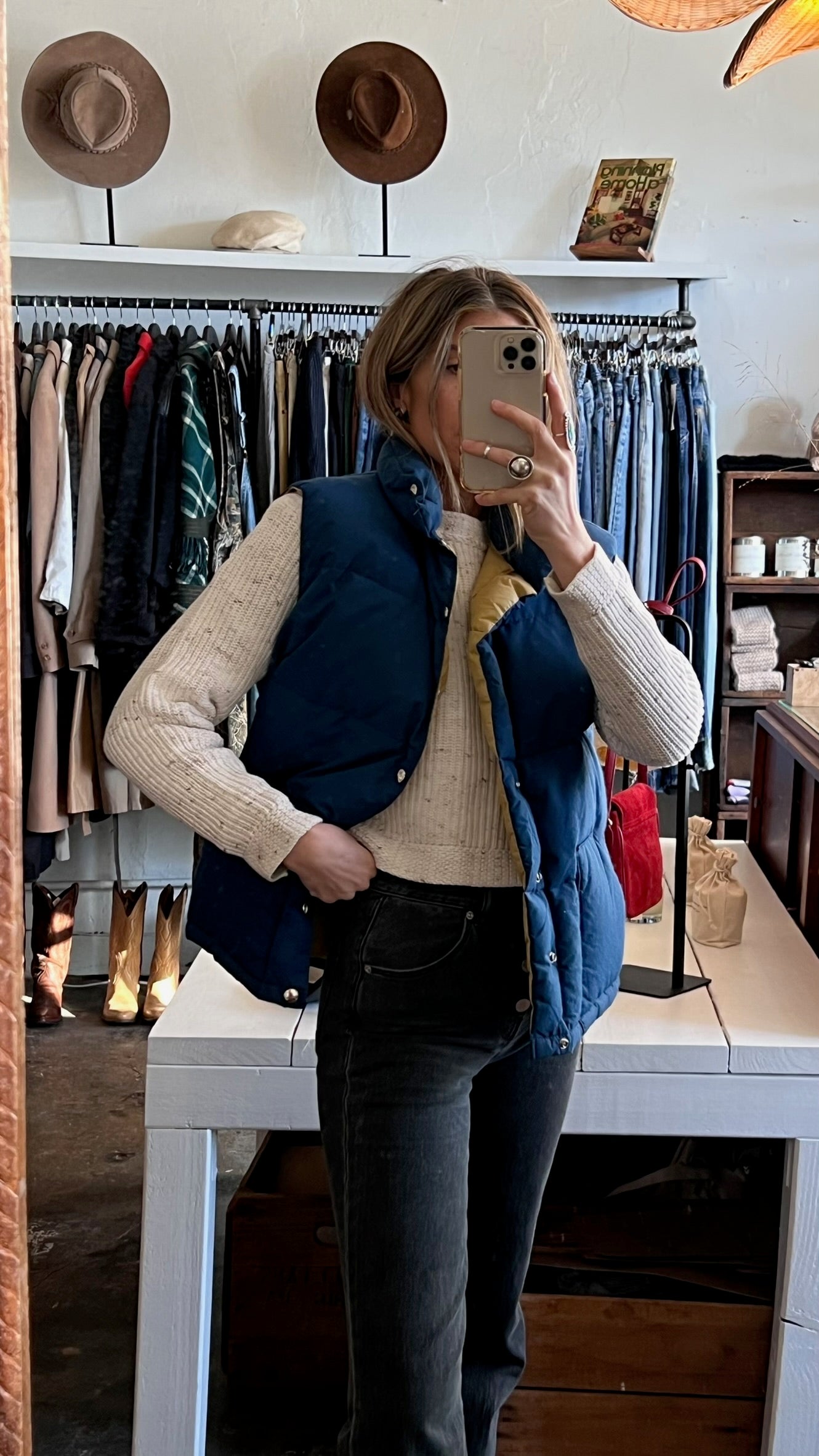 Vintage Cobalt Quilted-Puffer Vest
