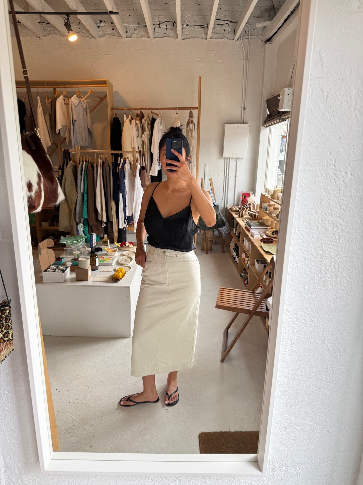 Vintage Lee Khaki Midi Skirt