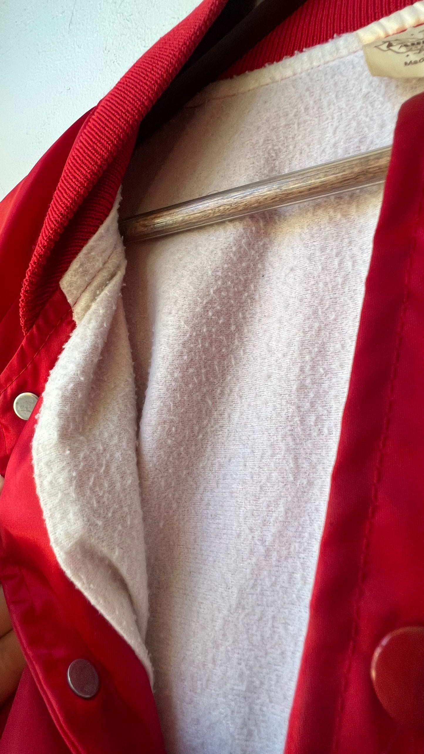 Vintage Cherry Satin Bomber Jacket