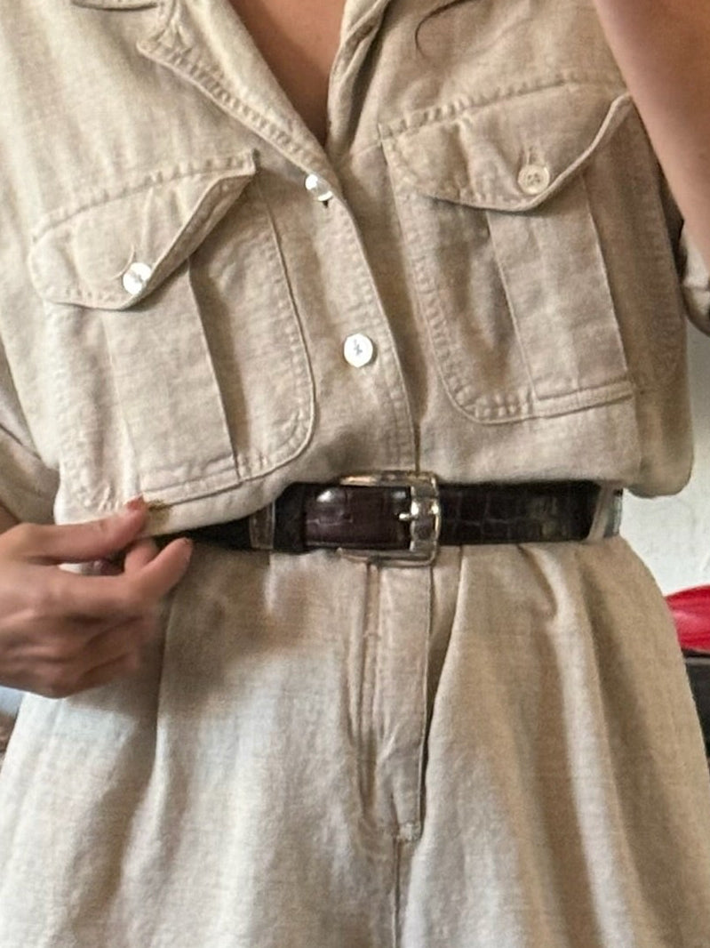 Vintage Embossed Leather Belt