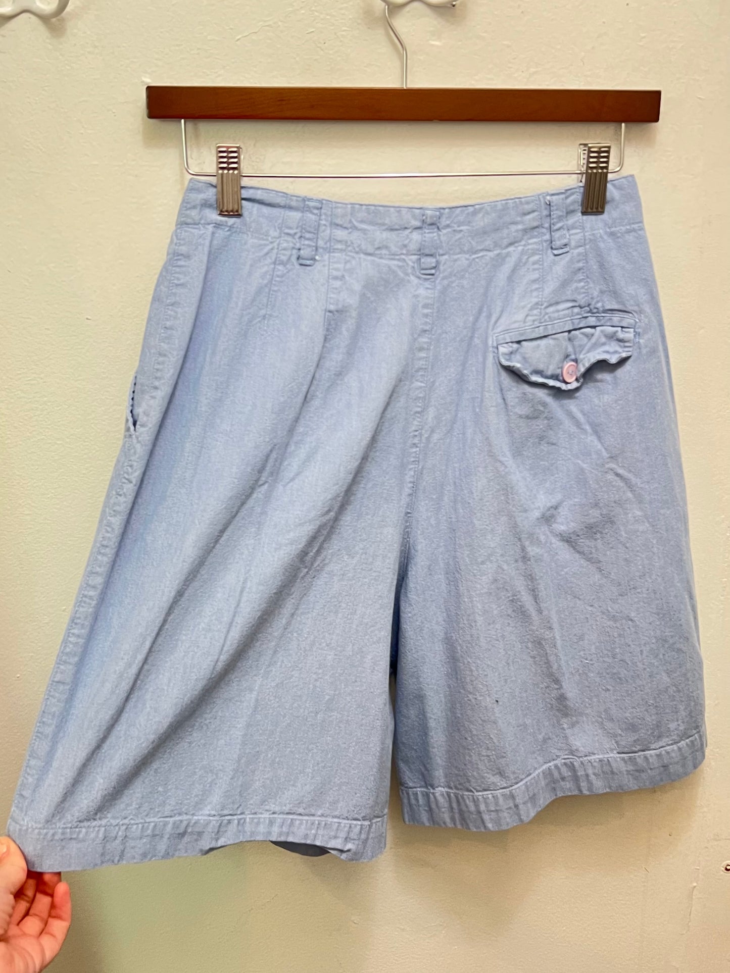 Vintage Sky Blue Pleated Short