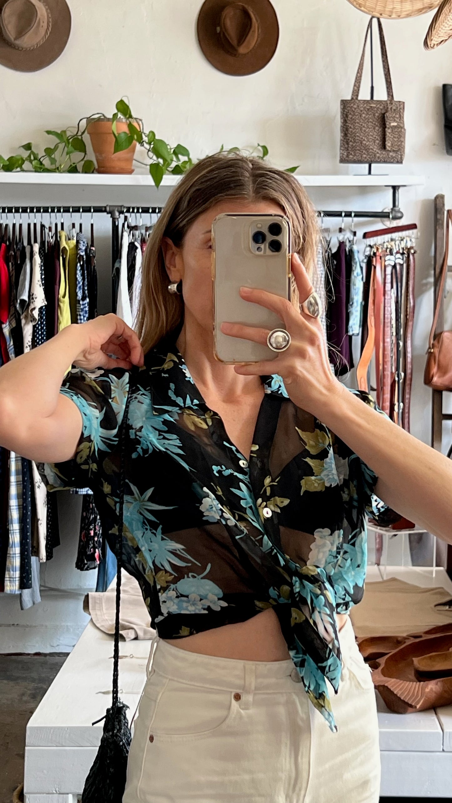 Vintage Floral Sheer Blouse