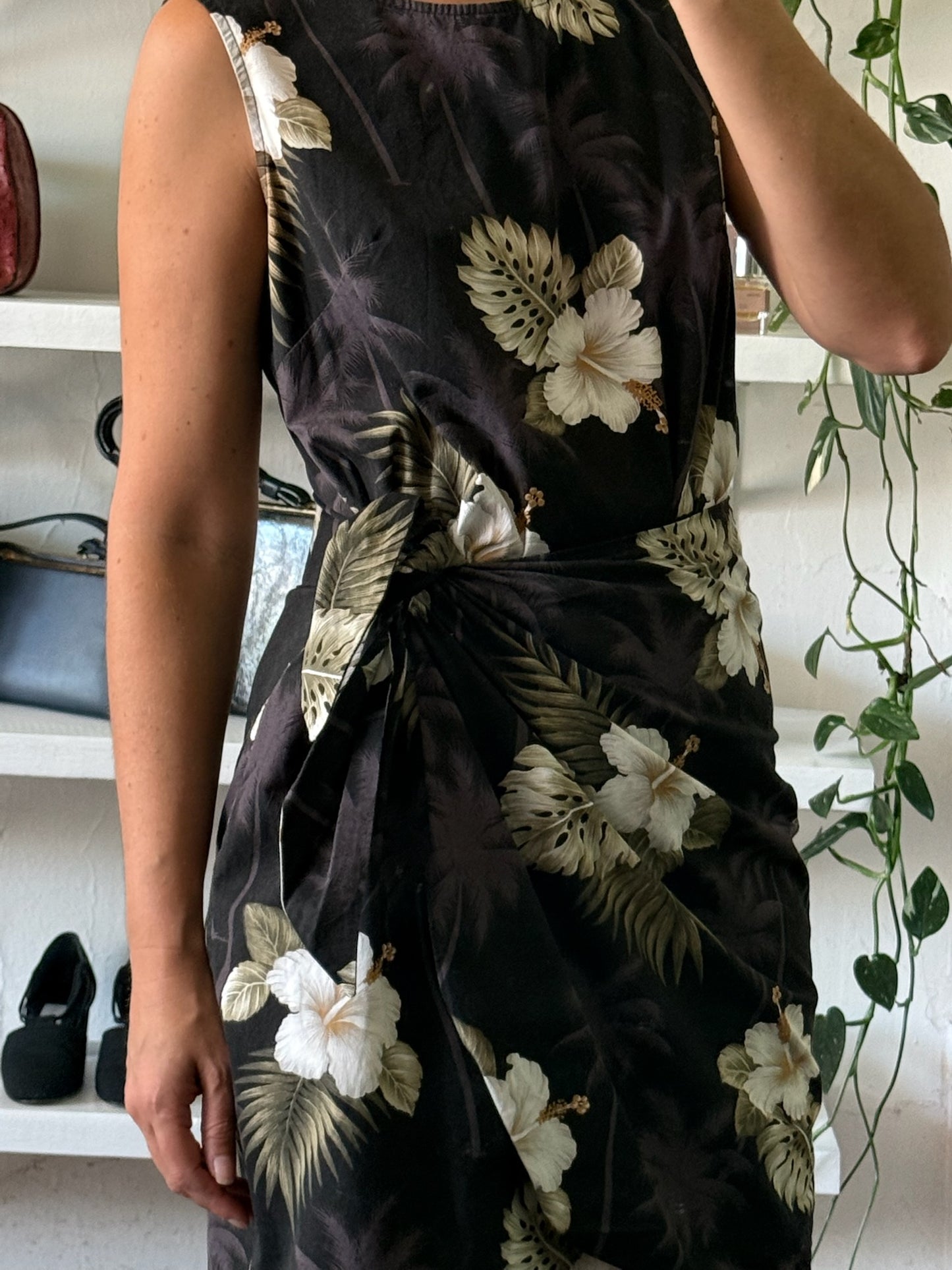 Vintage Tropical Wrap Dress