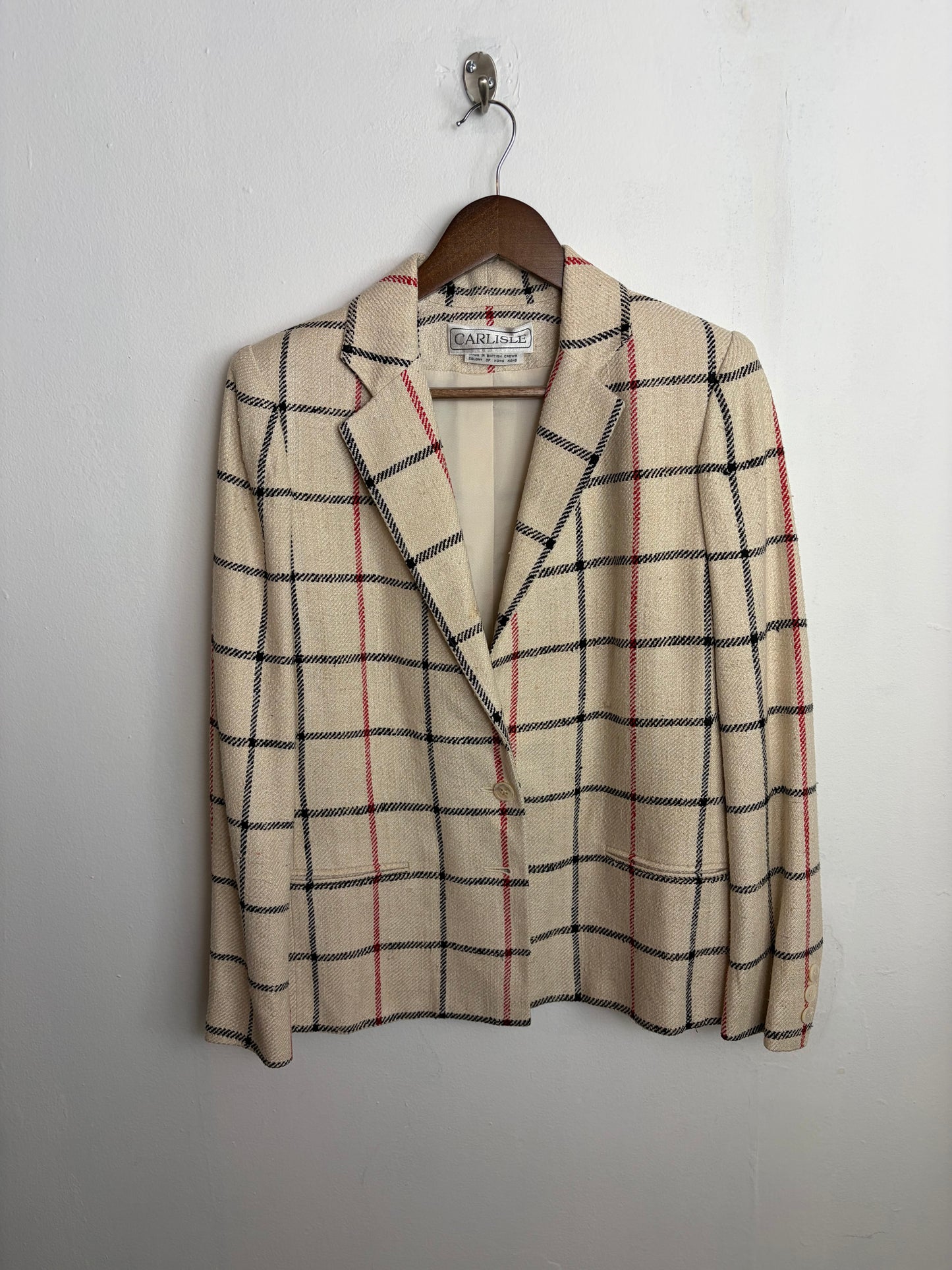 Vintage Silk Plaid Blazer