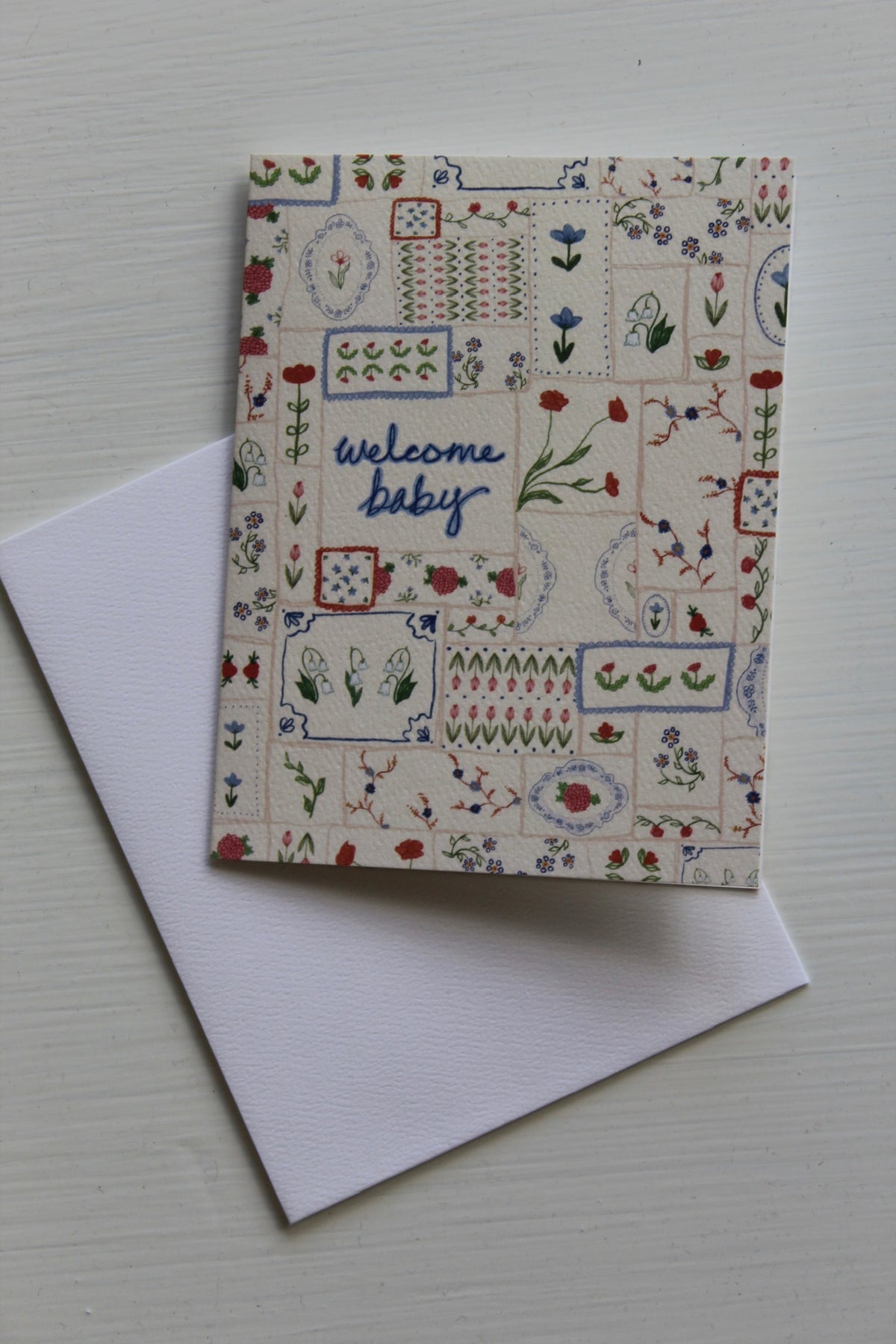 Welcome Baby Quilt Greeting Card