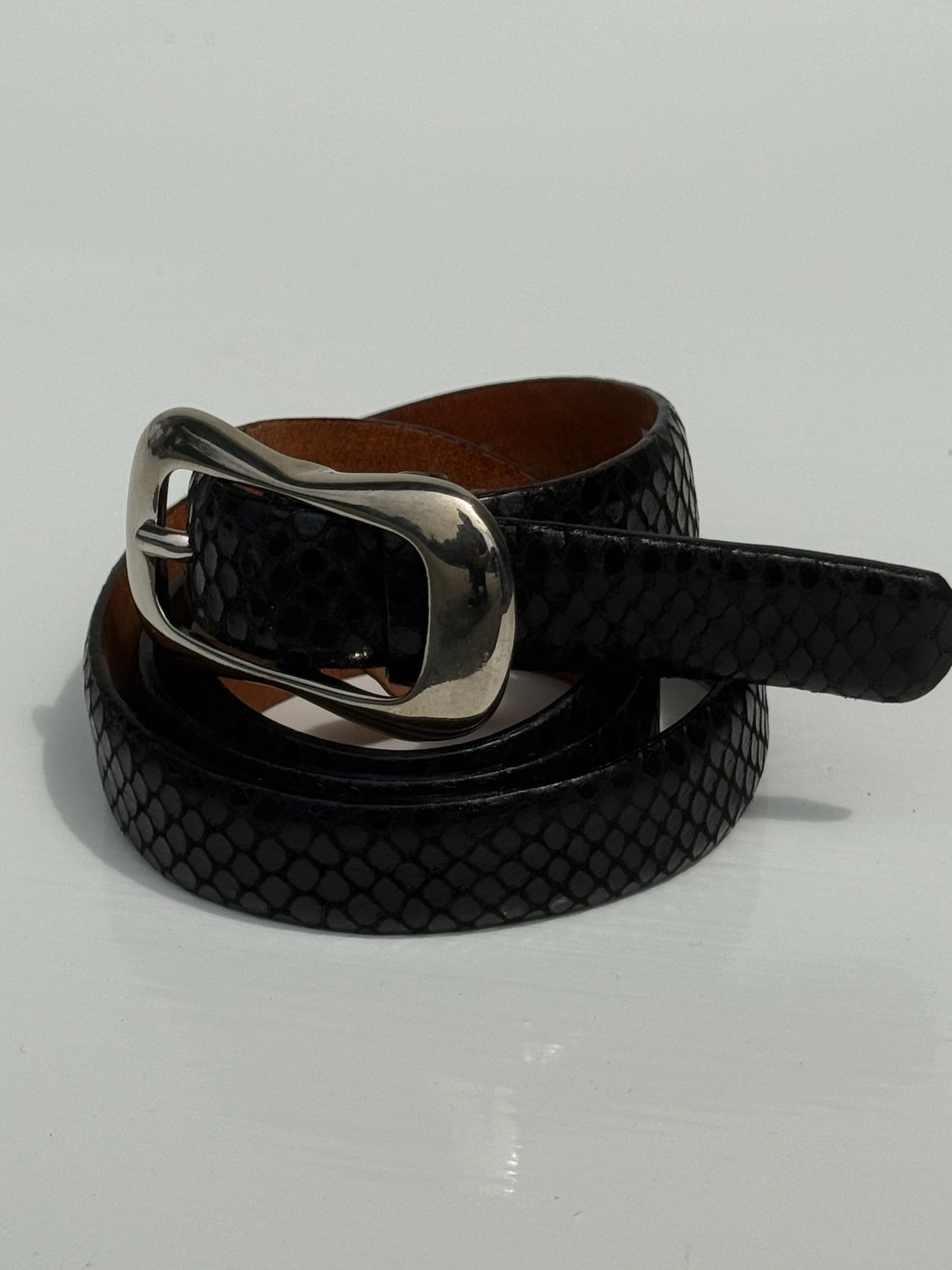 Vintage Italian Leather Reptile Belt