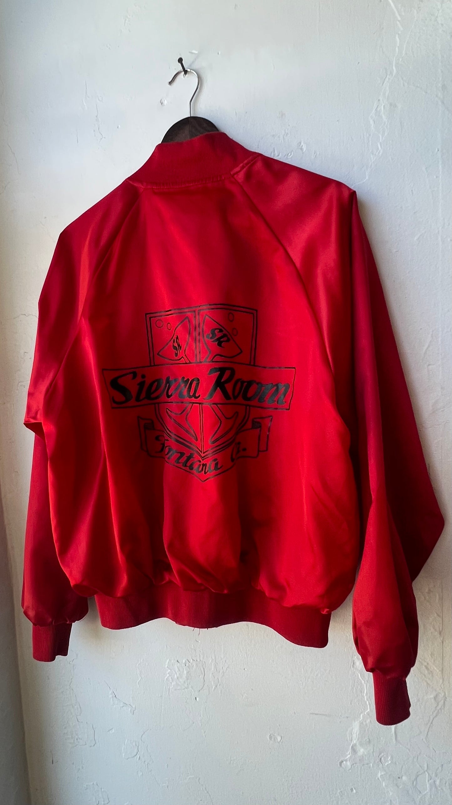 Vintage Cherry Satin Bomber Jacket