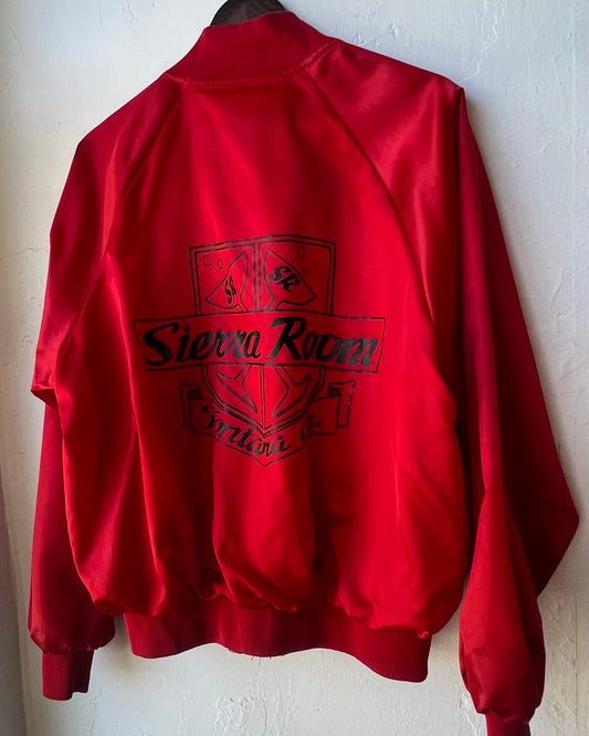 Vintage Cherry Satin Bomber Jacket