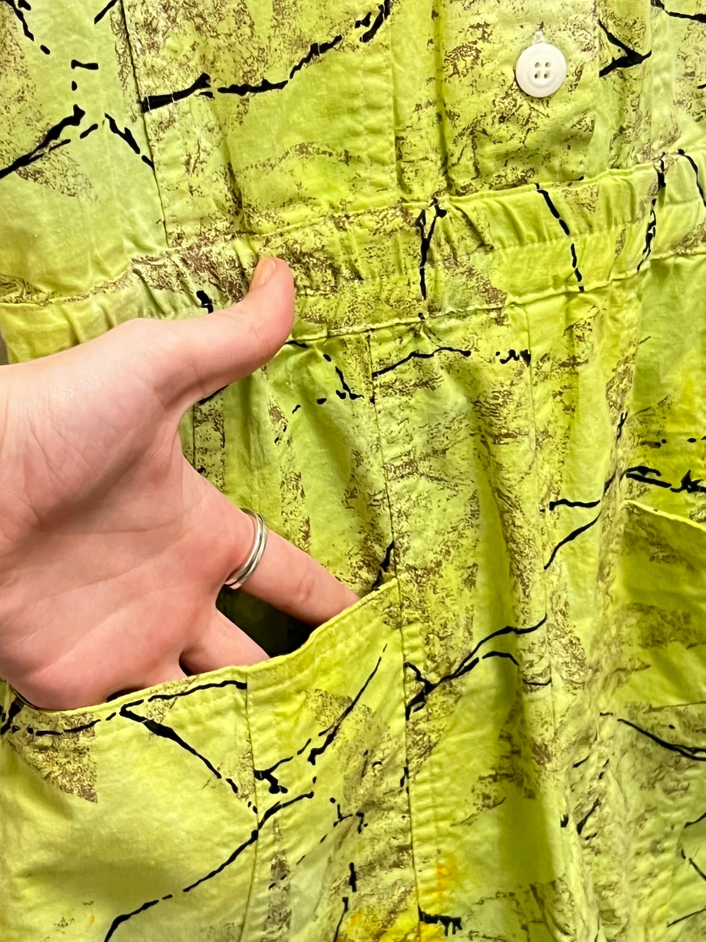 Vintage Marbled Lime & Onyx Romper