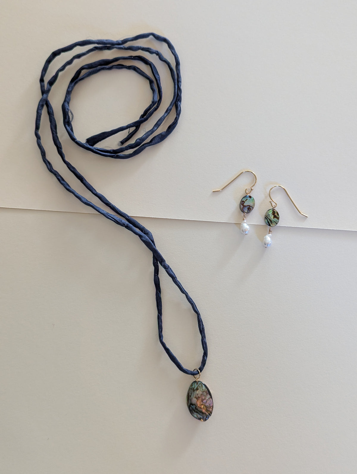 Abalone and Silk Necklace
