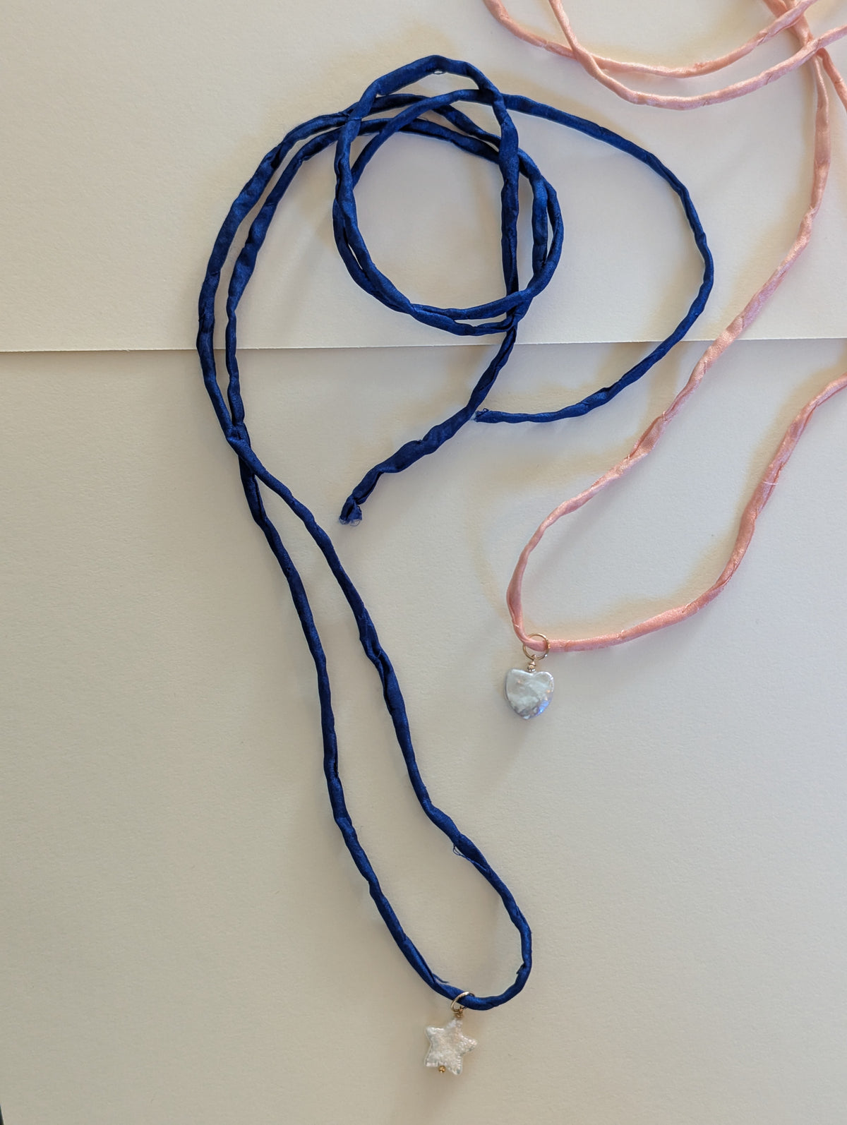 Pearl Star and Silk Necklace