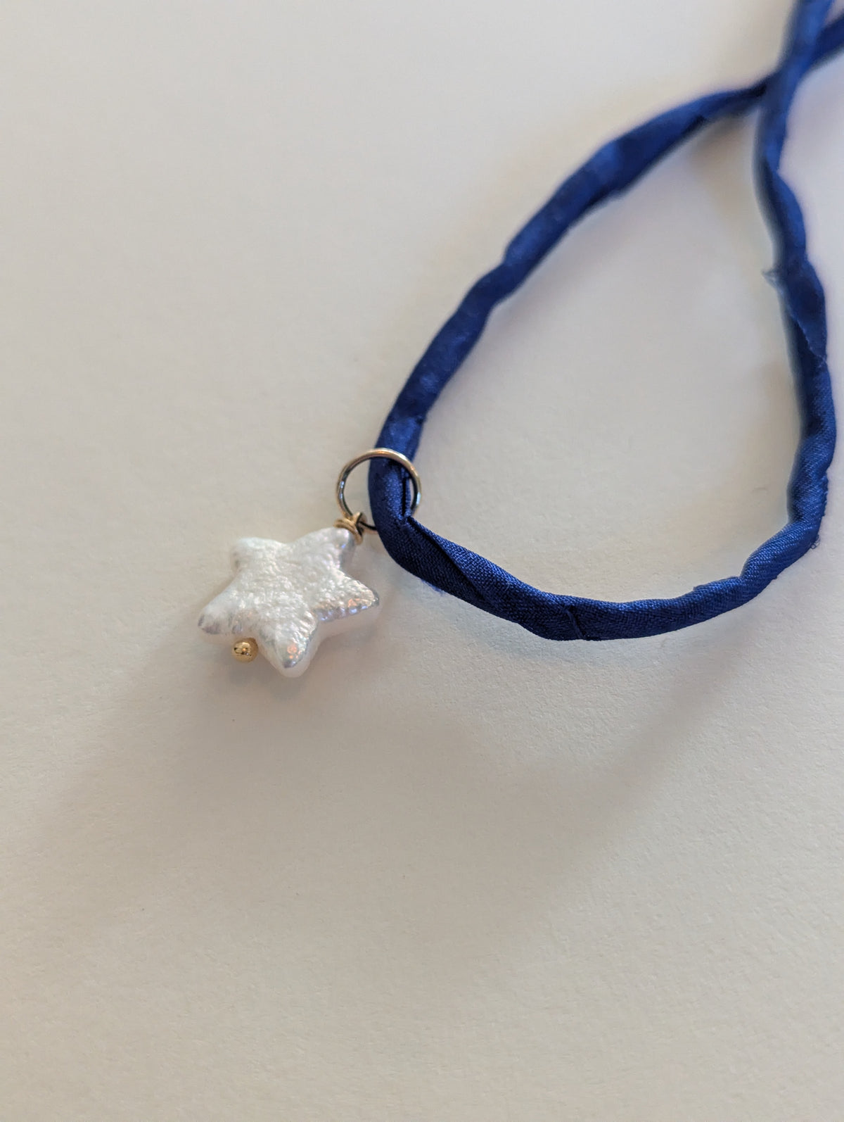 Pearl Star and Silk Necklace