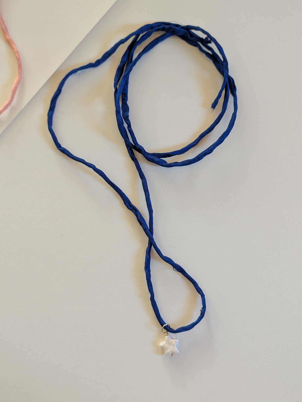 Pearl Star and Silk Necklace