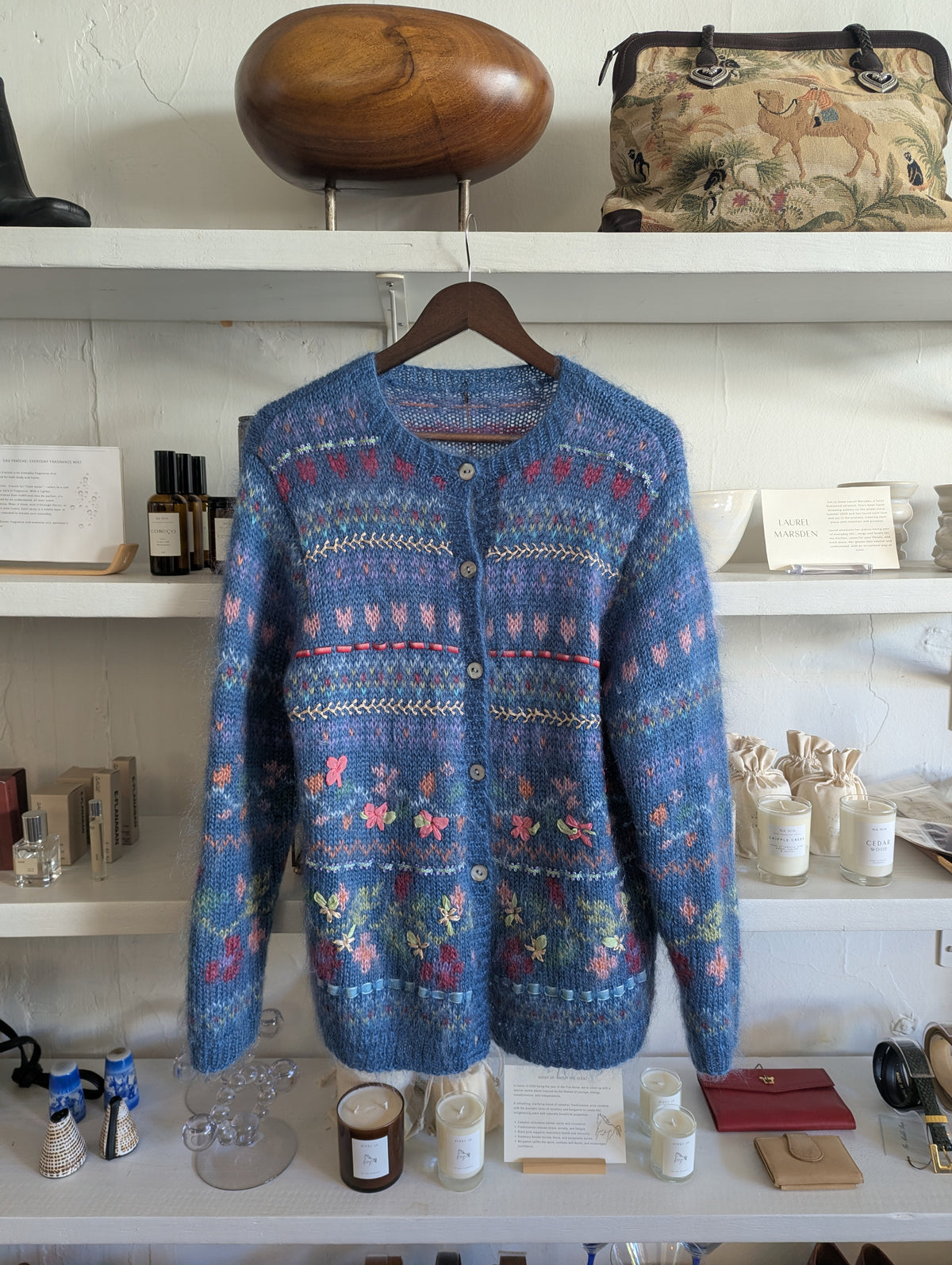 Darling Vintage Fluffy Ribbon-Embroidered Floral Cardigan