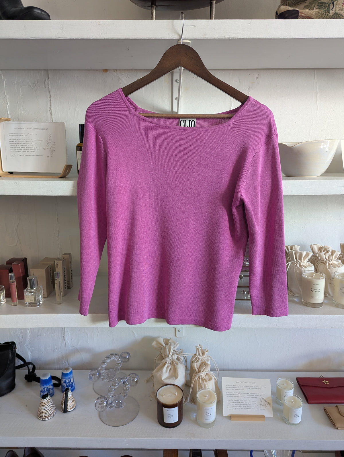 Vintage Silk-Cotton Square Neck Knit Top