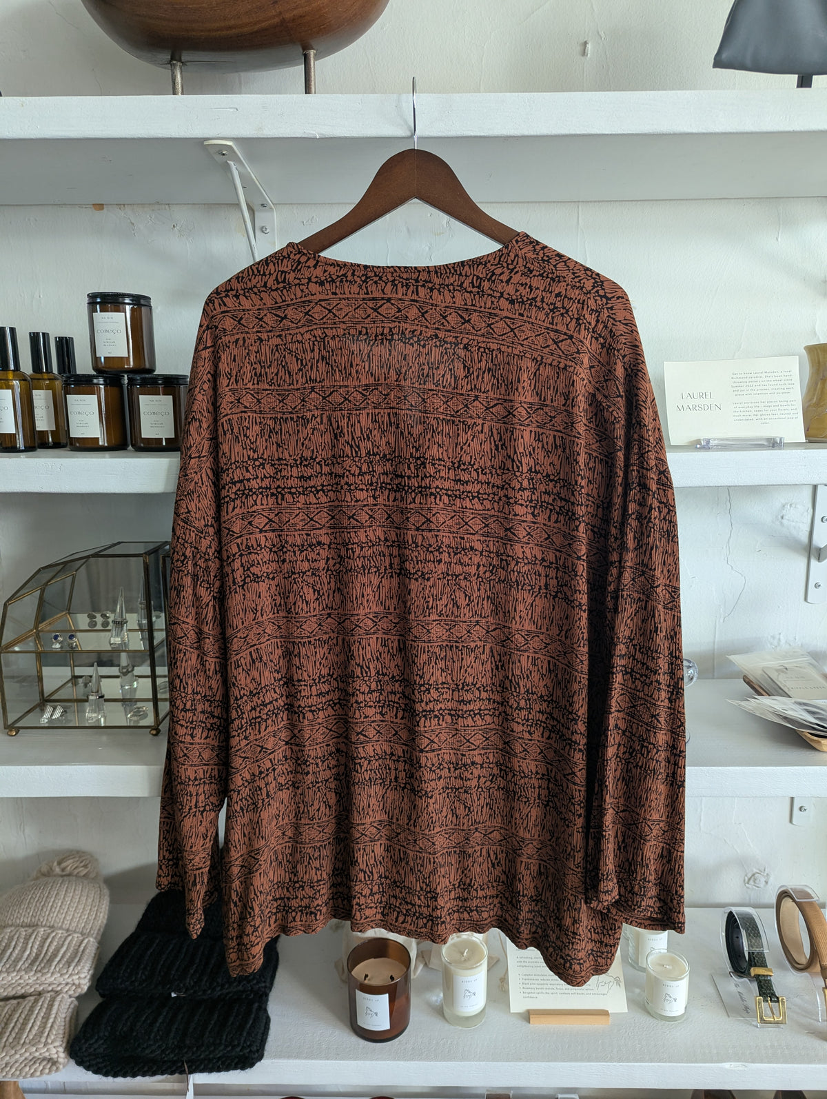 Vintage Rust Oversized Textured Button Down