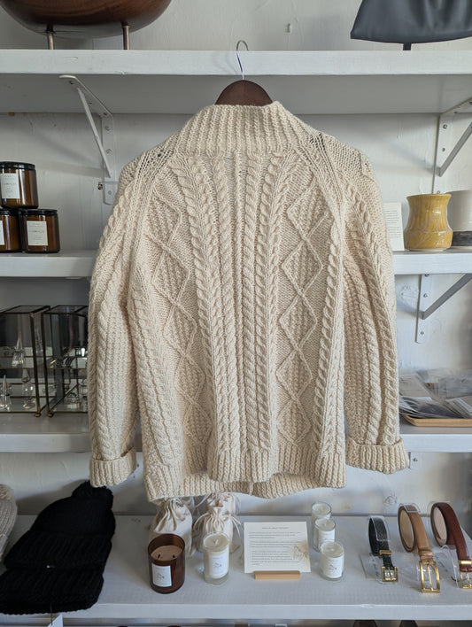Vintage Cable Knit Wool Cardigan